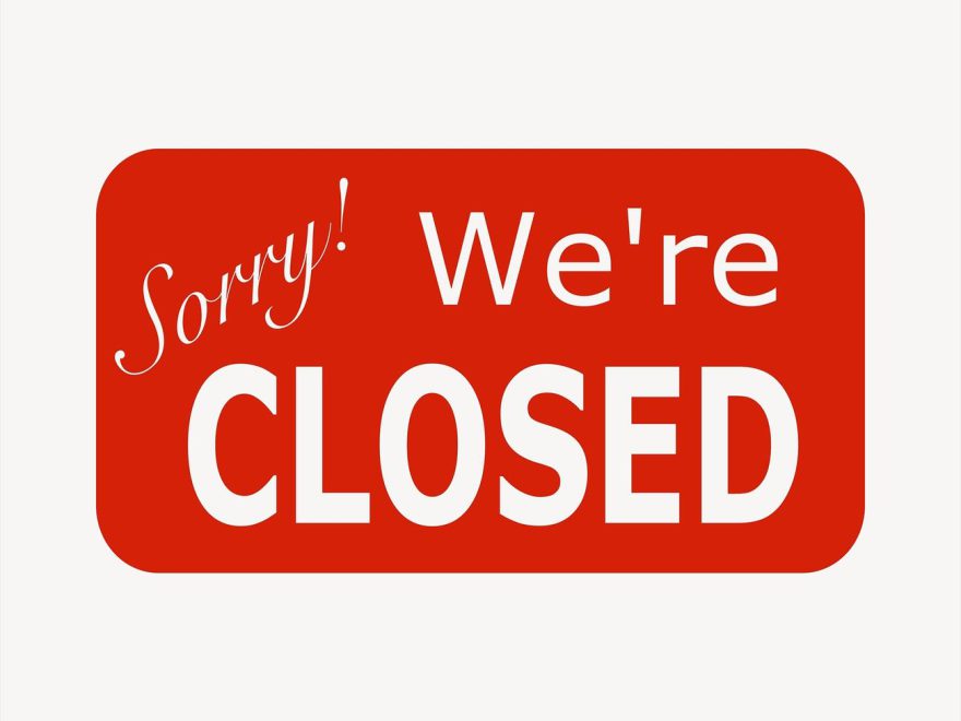 Sorry! we're closed clipart, text
