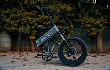 grey foldable ebike